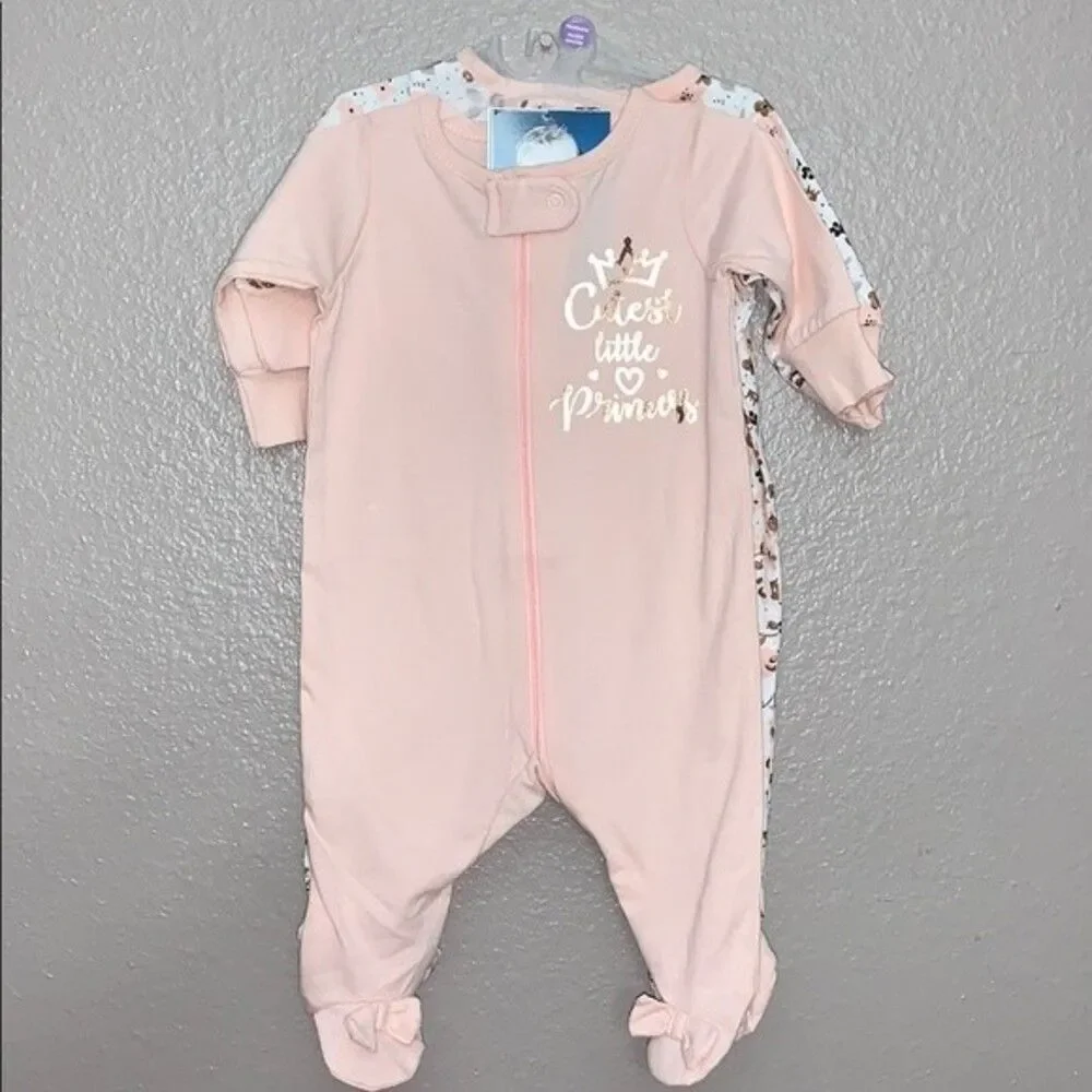 Gerber Organic Baby Girl Princess Sleep N' Play, 2 Pack   0-3 months